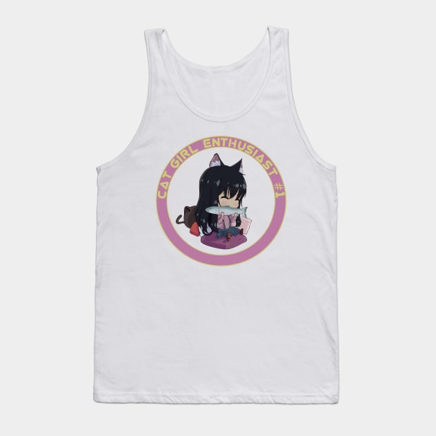 Cat Girl Enthusiast #1 Tank Top by PizzaCafé